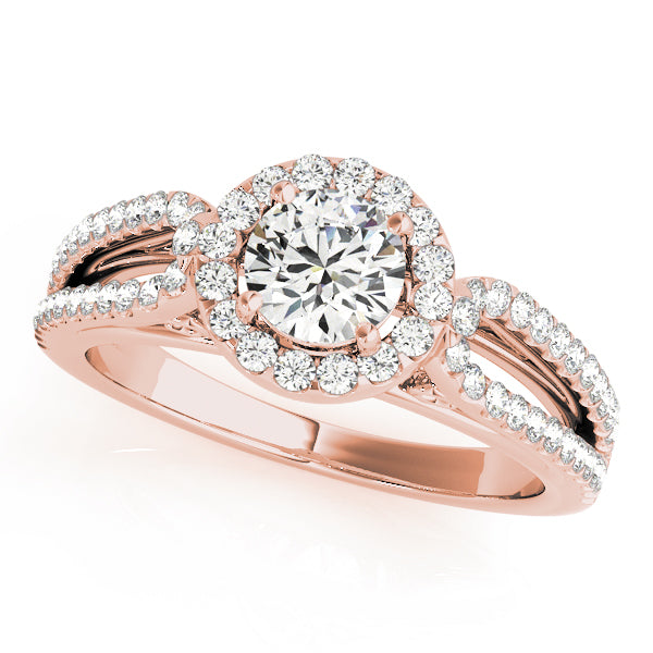 Round Halo Diamond Engagement Ring · 0.68 ct tw