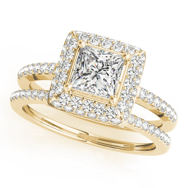 Square Halo & Cushion Diamond Engagement Ring · 1.00 ct tw