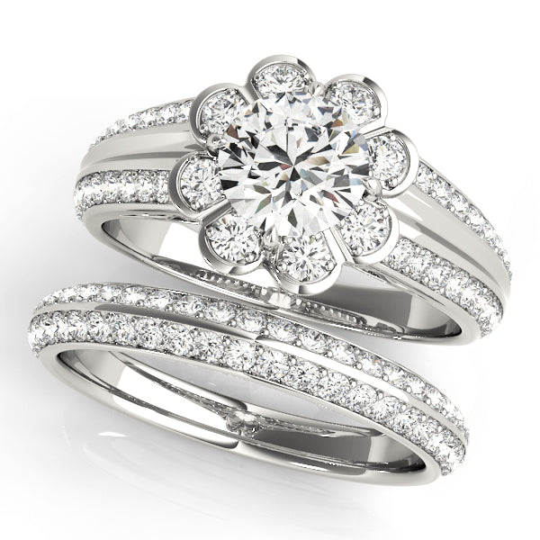 Round Halo Diamond Engagement Ring · 1.98 ct tw