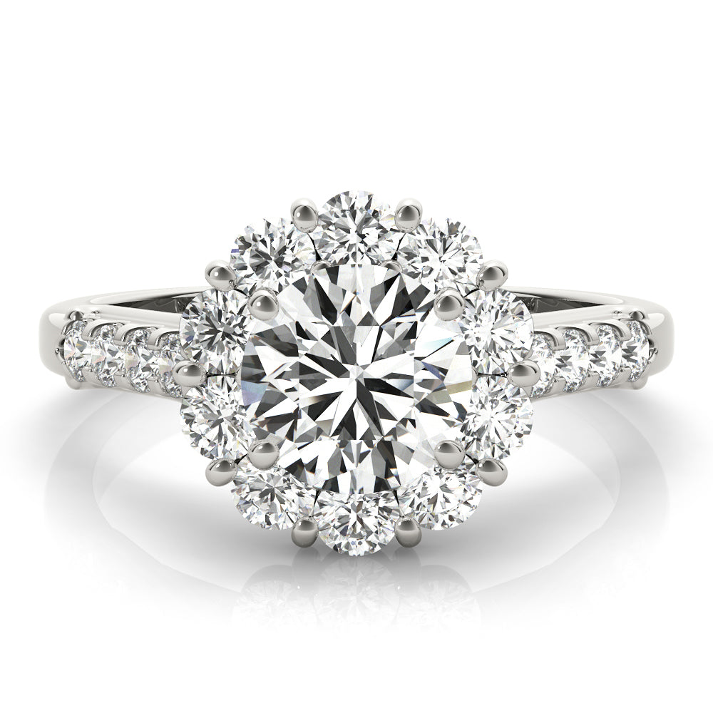 Round Halo Diamond Engagement Ring · 3.91 ct tw