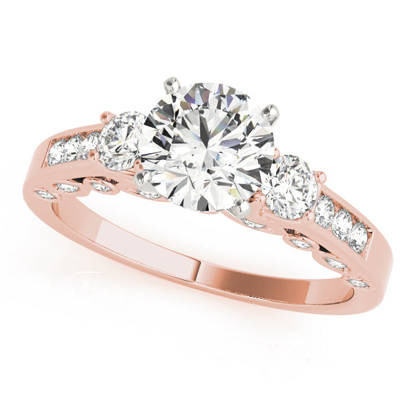 Round Three-Stone Diamond Engagement Ring · 0.44 ct tw