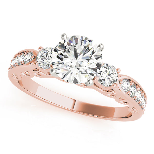 Round Three-Stone Diamond Engagement Ring · 0.46 ct tw