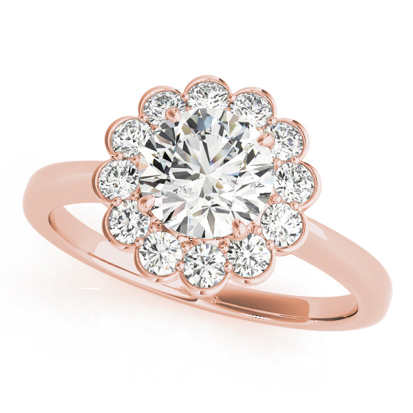Round Halo Diamond Engagement Ring · 1.33 ct tw