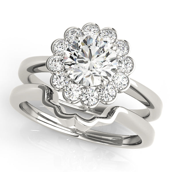 Round Halo Diamond Engagement Ring · 1.33 ct tw