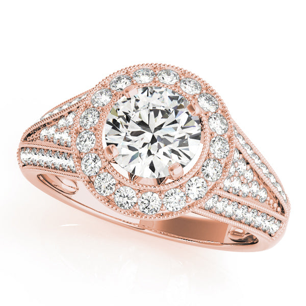 Round Halo Diamond Engagement Ring · 0.58 ct tw