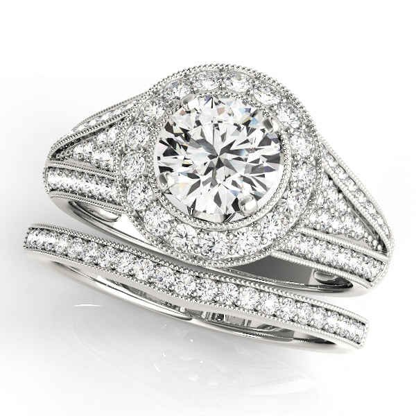 Round Halo Diamond Engagement Ring · 0.58 ct tw