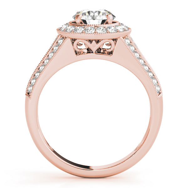 Round Halo Diamond Engagement Ring · 0.58 ct tw