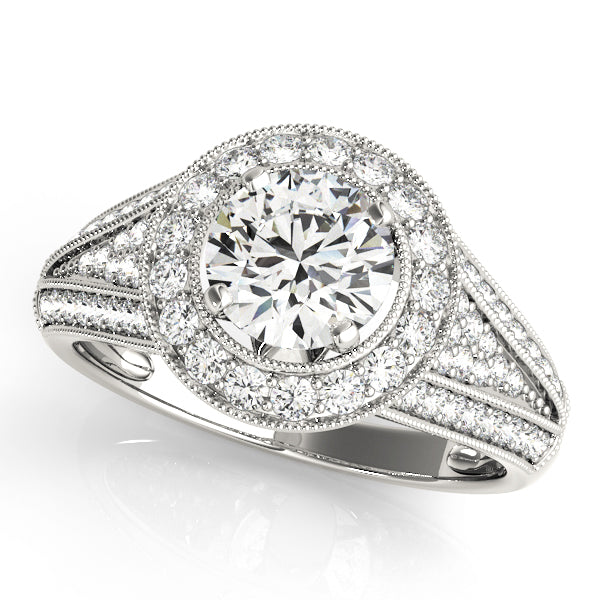 Round Halo Diamond Engagement Ring · 0.58 ct tw