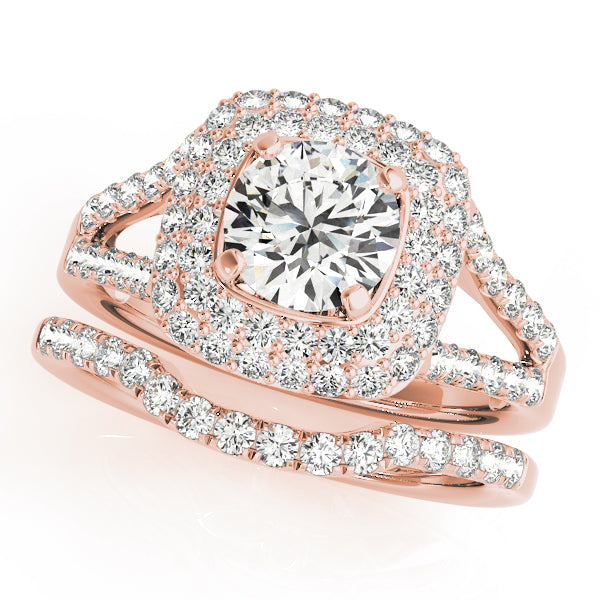 Round Cushion Halo Center Diamond Engagement Ring · 0.68 ct tw