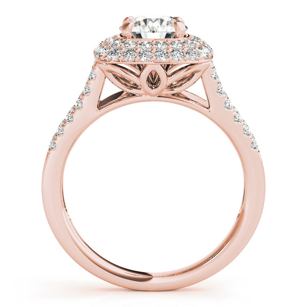 Round Cushion Halo Center Diamond Engagement Ring · 0.75 ct tw