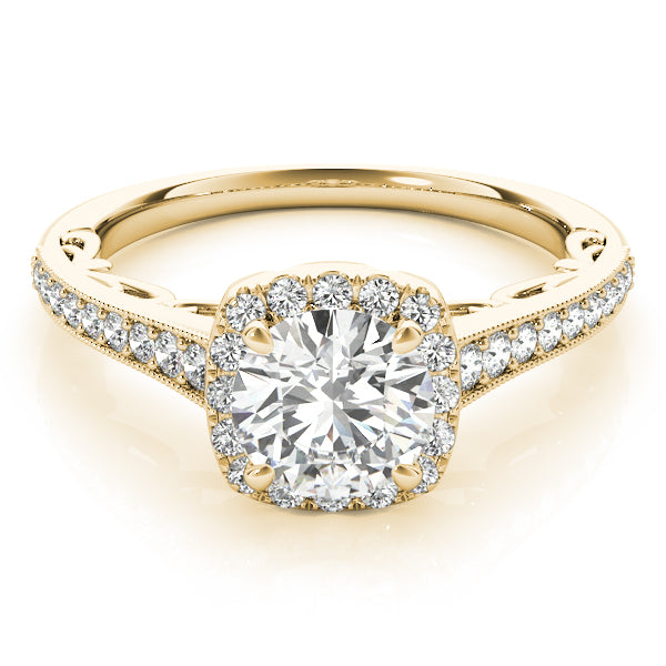 Round Halo Diamond Engagement Ring · 1.37 ct tw