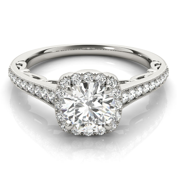 Round Halo Diamond Engagement Ring · 1.37 ct tw