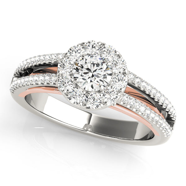 Round Halo Diamond Engagement Ring · 0.69 ct tw