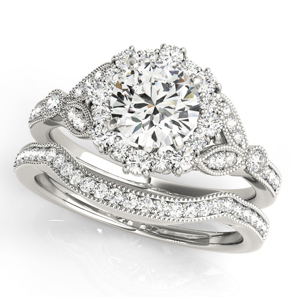Round Halo Diamond Engagement Ring · 0.43 ct tw