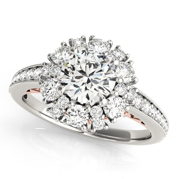 Round Halo Diamond Engagement Ring · 1.01 ct tw