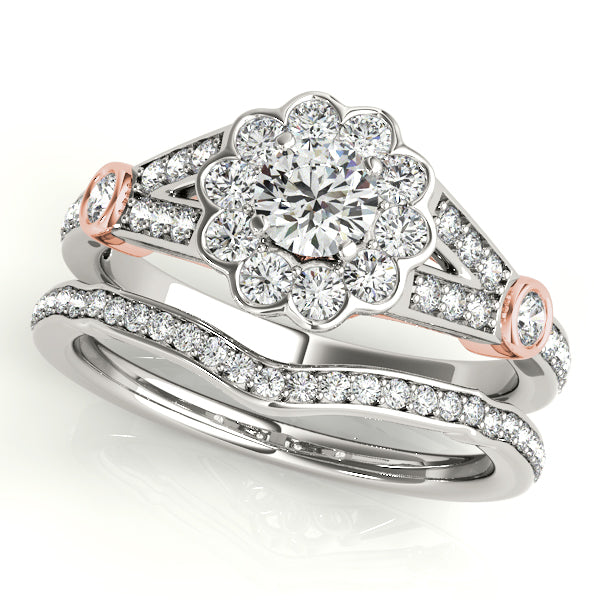 Round Halo Diamond Engagement Ring · 0.86 ct tw