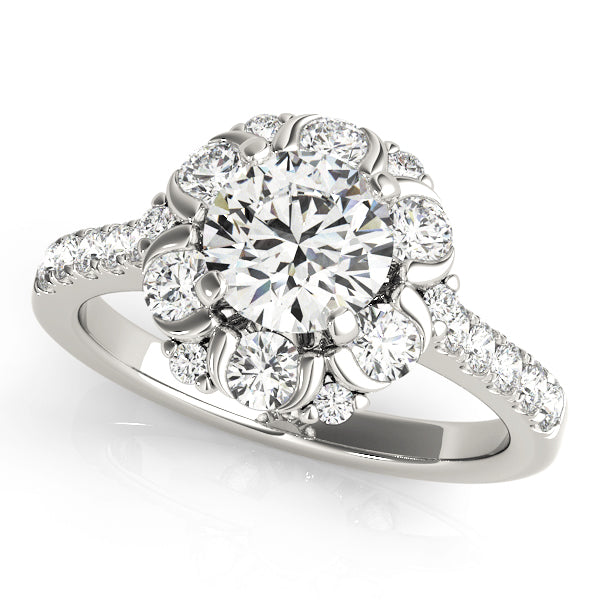 Round Halo Diamond Engagement Ring · 0.91 ct tw