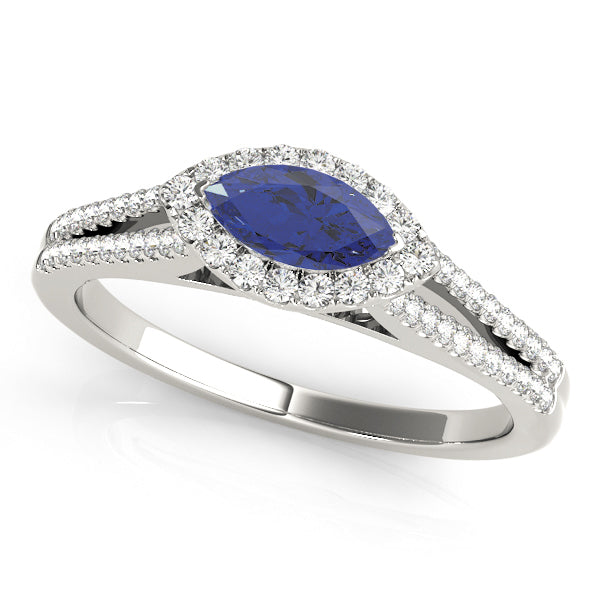 Marquise Halo Diamond Engagement Ring · 1.11 ct tw