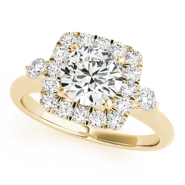 Round Halo Diamond Engagement Ring · 0.49 ct tw