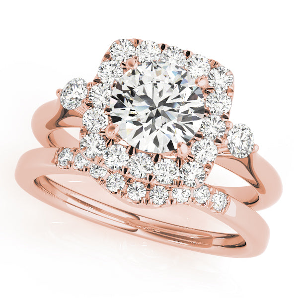 Round Halo Diamond Engagement Ring · 0.49 ct tw