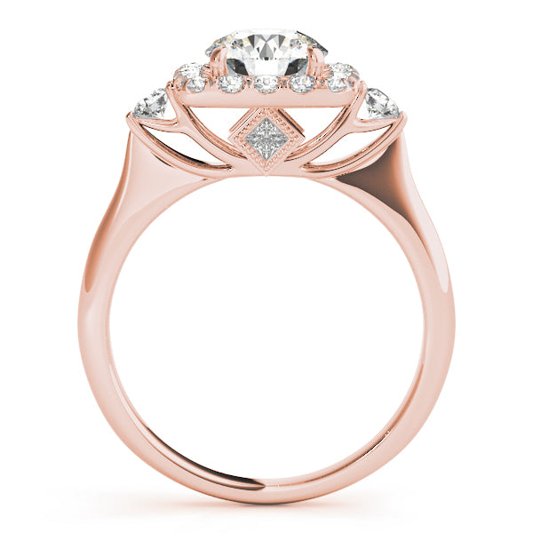 Round Halo Diamond Engagement Ring · 0.49 ct tw