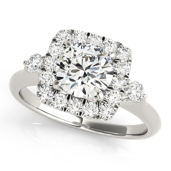 Round Halo Diamond Engagement Ring · 0.49 ct tw