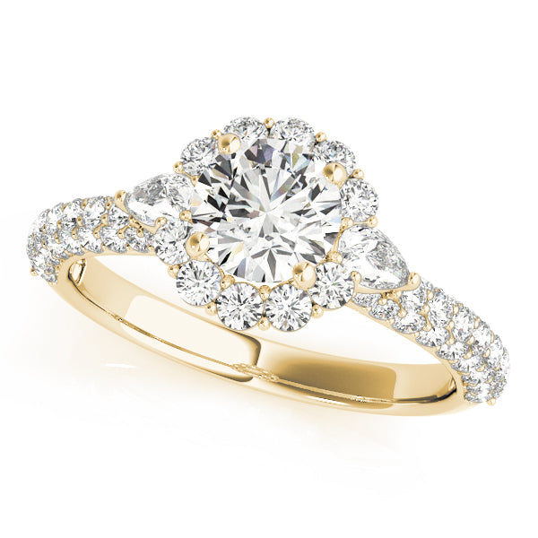 Round Pave Mult Row Diamond Engagement Ring · 1.74 ct tw