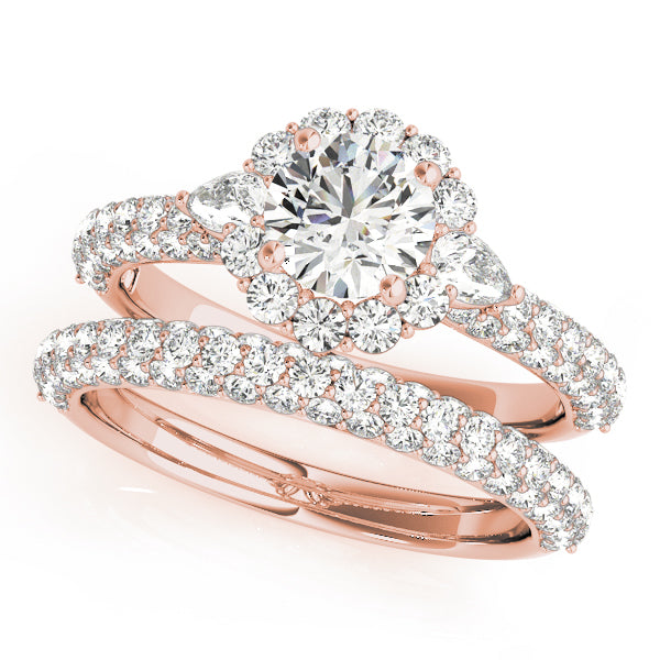 Round Pave Mult Row Diamond Engagement Ring · 1.74 ct tw