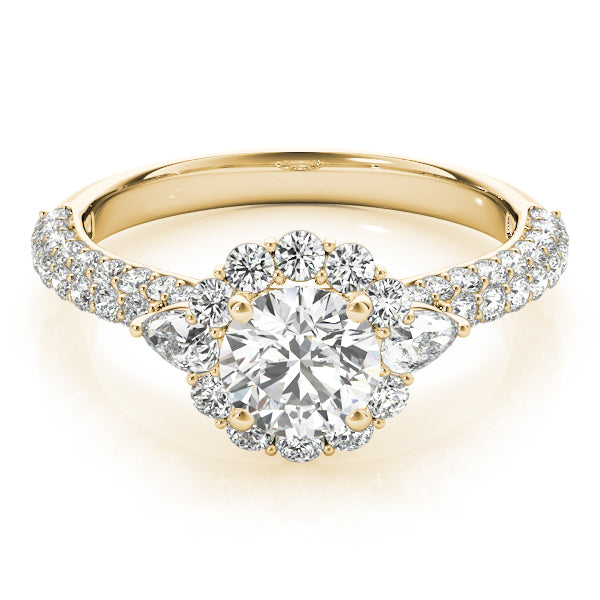 Round Pave Mult Row Diamond Engagement Ring · 1.74 ct tw