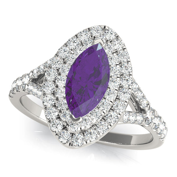 Marquise Halo Diamond Engagement Ring · 0.45 ct tw