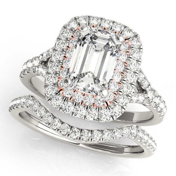 Emerald Cut Halo Diamond Engagement Ring · 2.00 ct tw