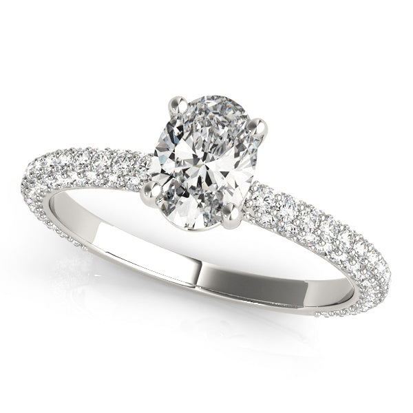 Oval Pave With Center Diamond Engagement Ring · 0.49 ct tw