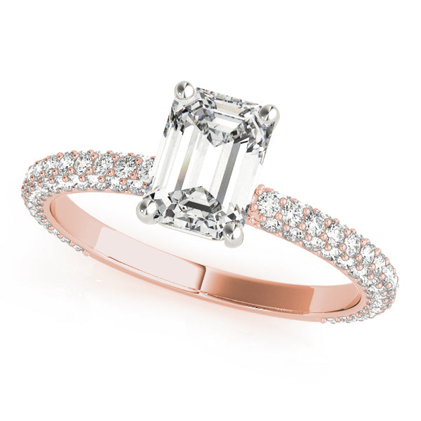 Emerald Pave With Cut Center Diamond Engagement Ring · 1.09 ct tw