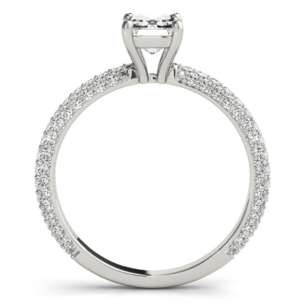 Emerald Pave With Cut Center Diamond Engagement Ring · 0.49 ct tw
