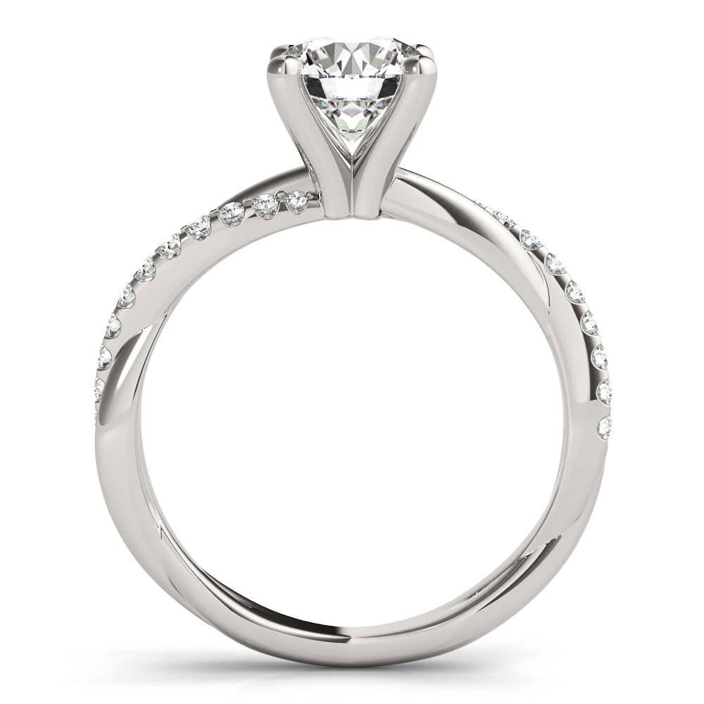 Round Twisted Diamond Shank Engagement Ring · 2.16 ct tw