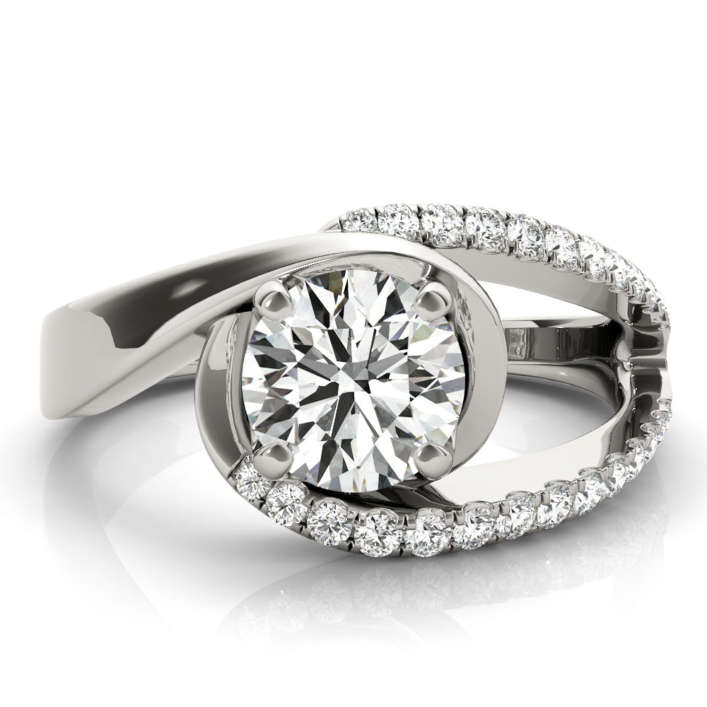 Round Bypass Euro Shank Diamond Engagement Ring · 1.24 ct tw