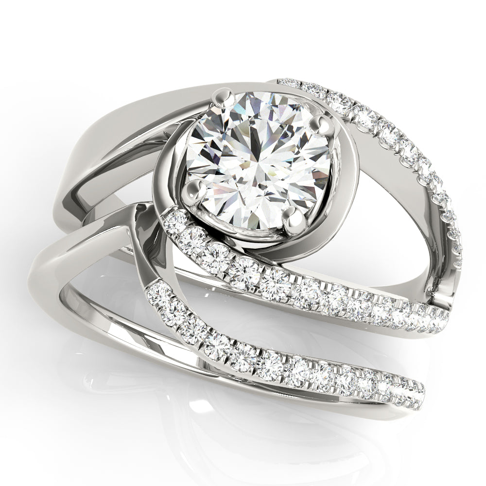 Round Bypass Euro Shank Diamond Engagement Ring · 1.24 ct tw