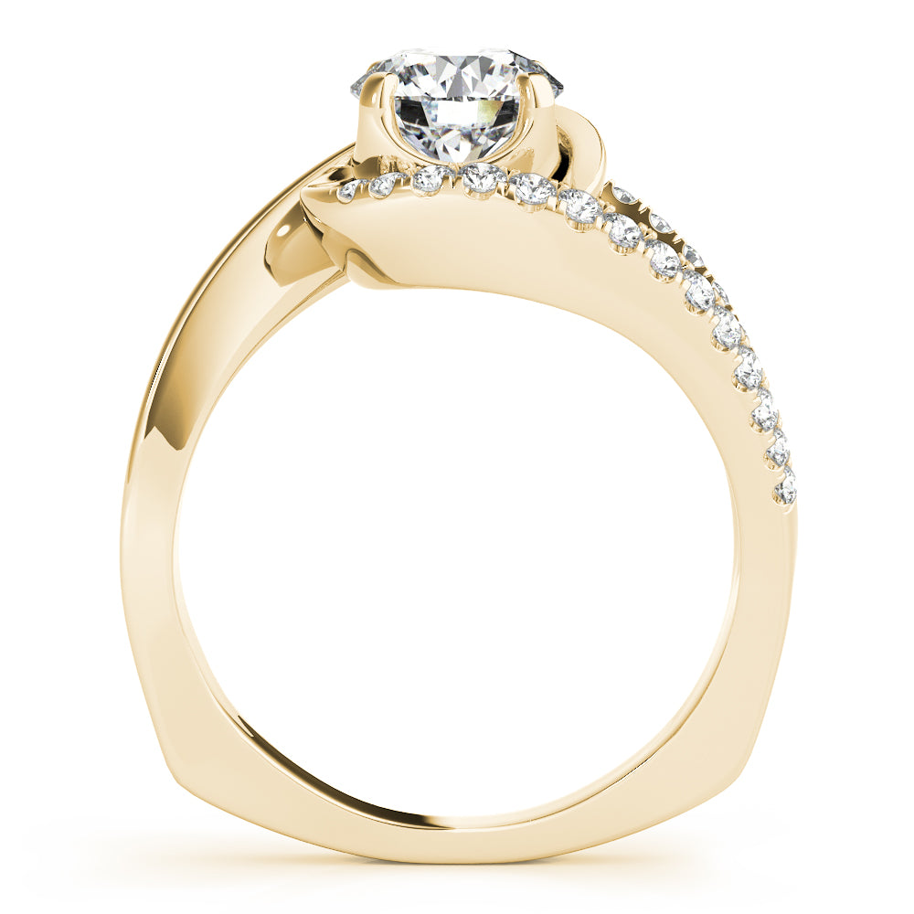 Round Bypass Euro Shank Diamond Engagement Ring · 1.24 ct tw