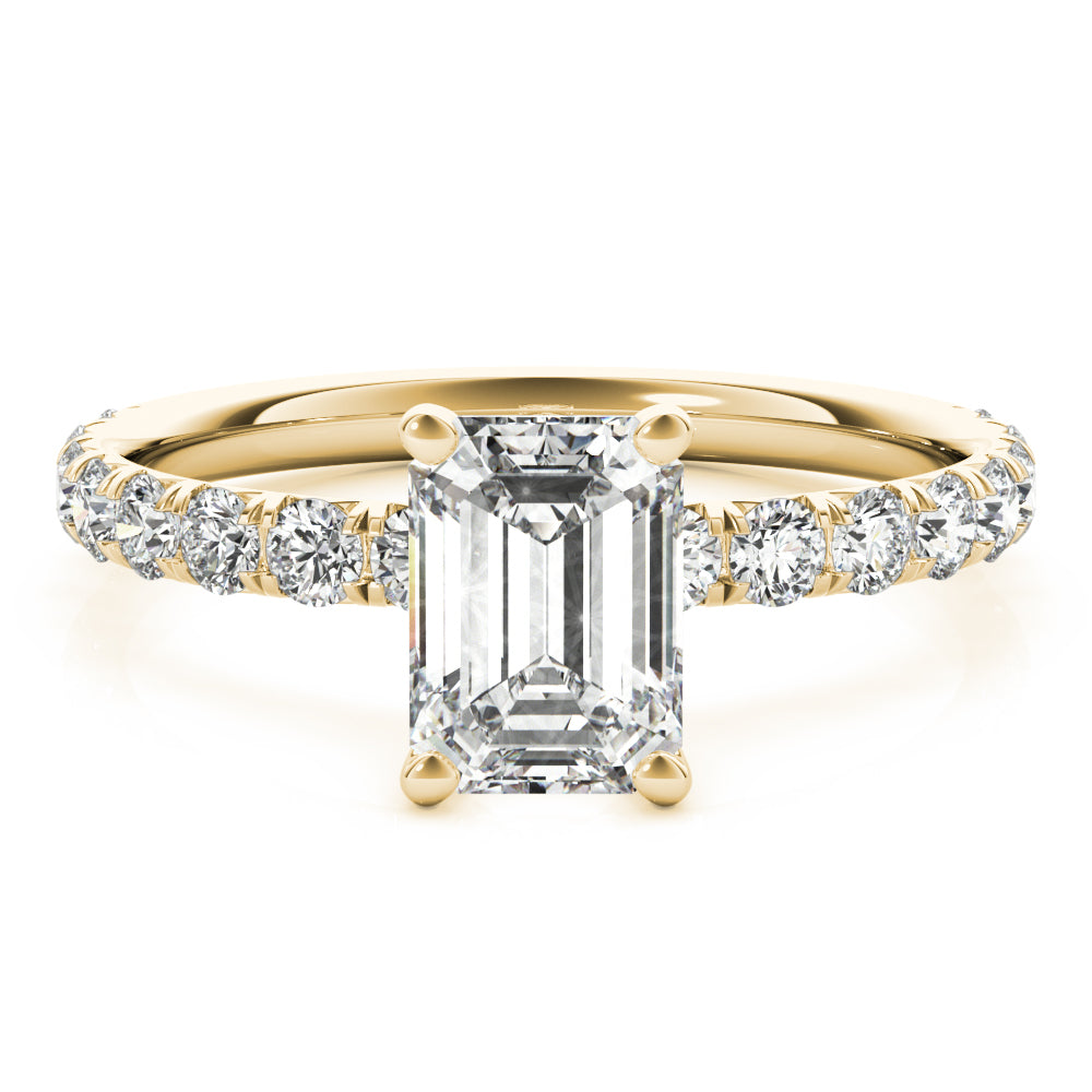 Emerald Single Row For Cut Center Diamond Engagement Ring · 1.98 ct tw