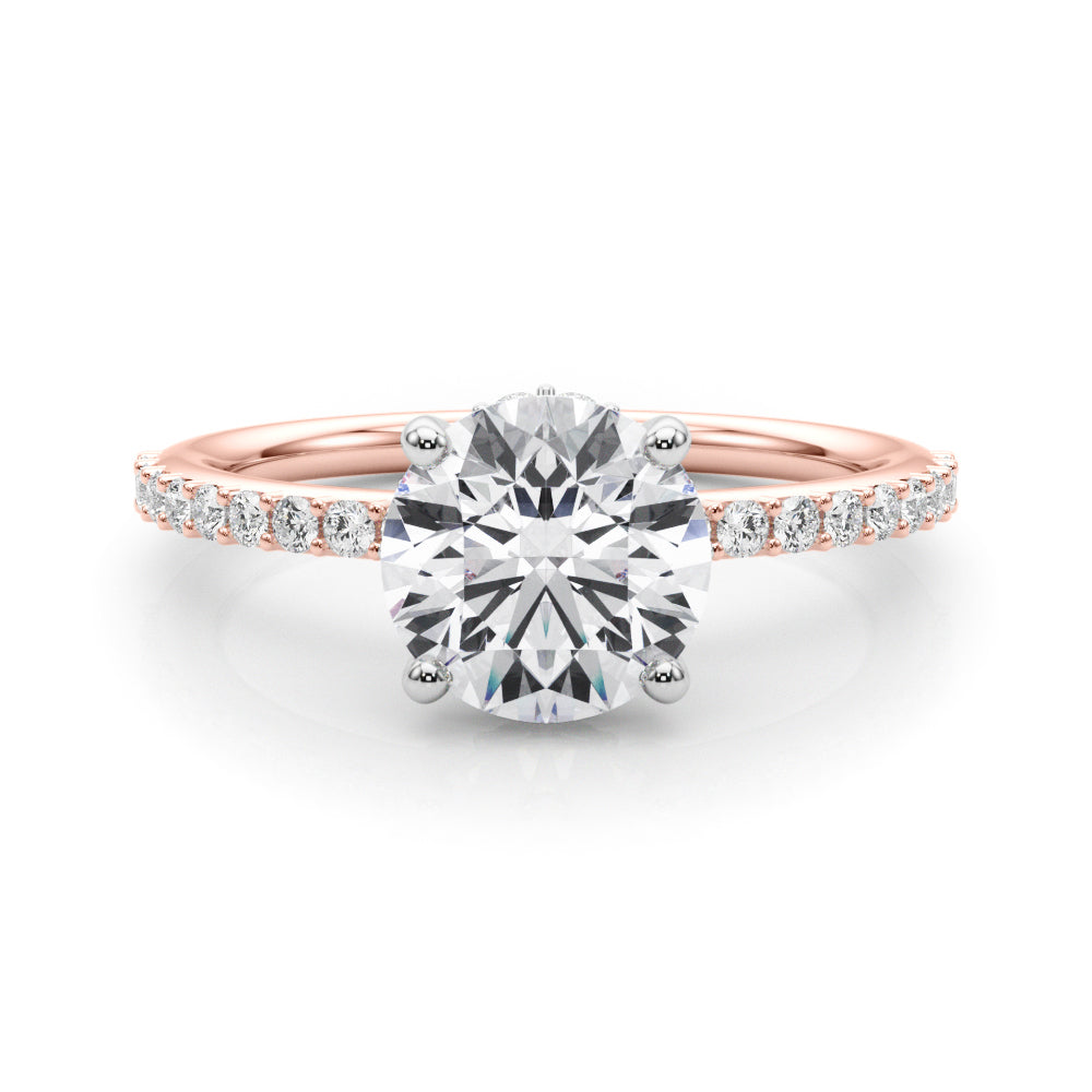 Round Hidden Halo Single Row Diamond Engagement Ring · 2.06 ct tw