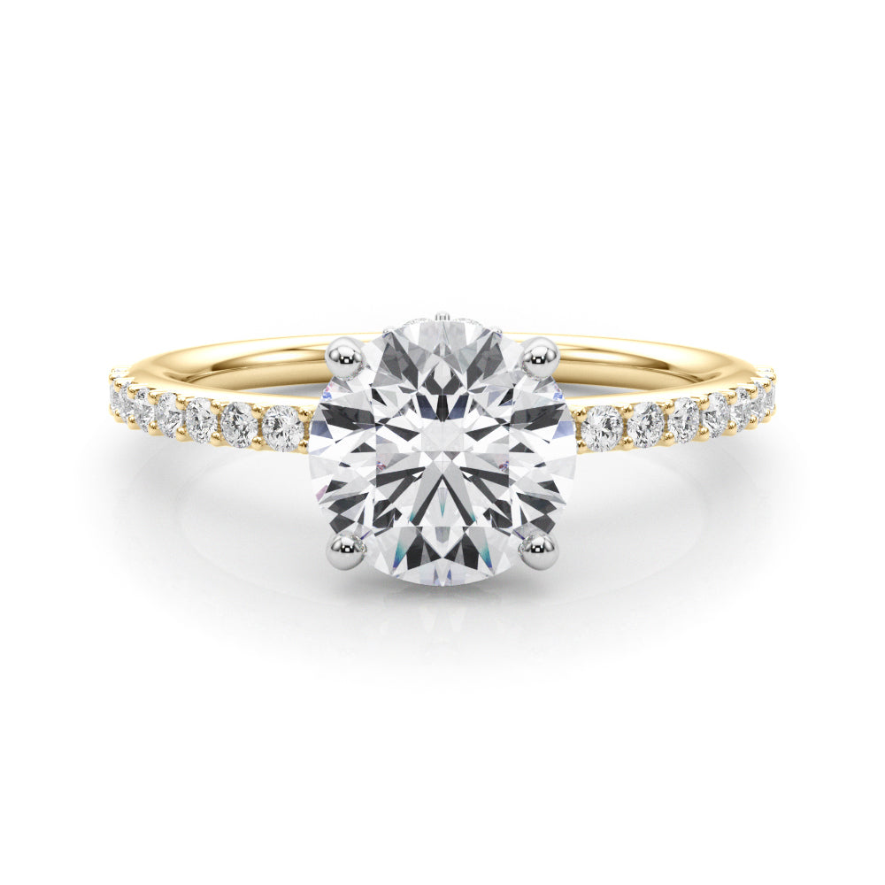 Round Hidden Halo Single Row Diamond Engagement Ring · 2.06 ct tw