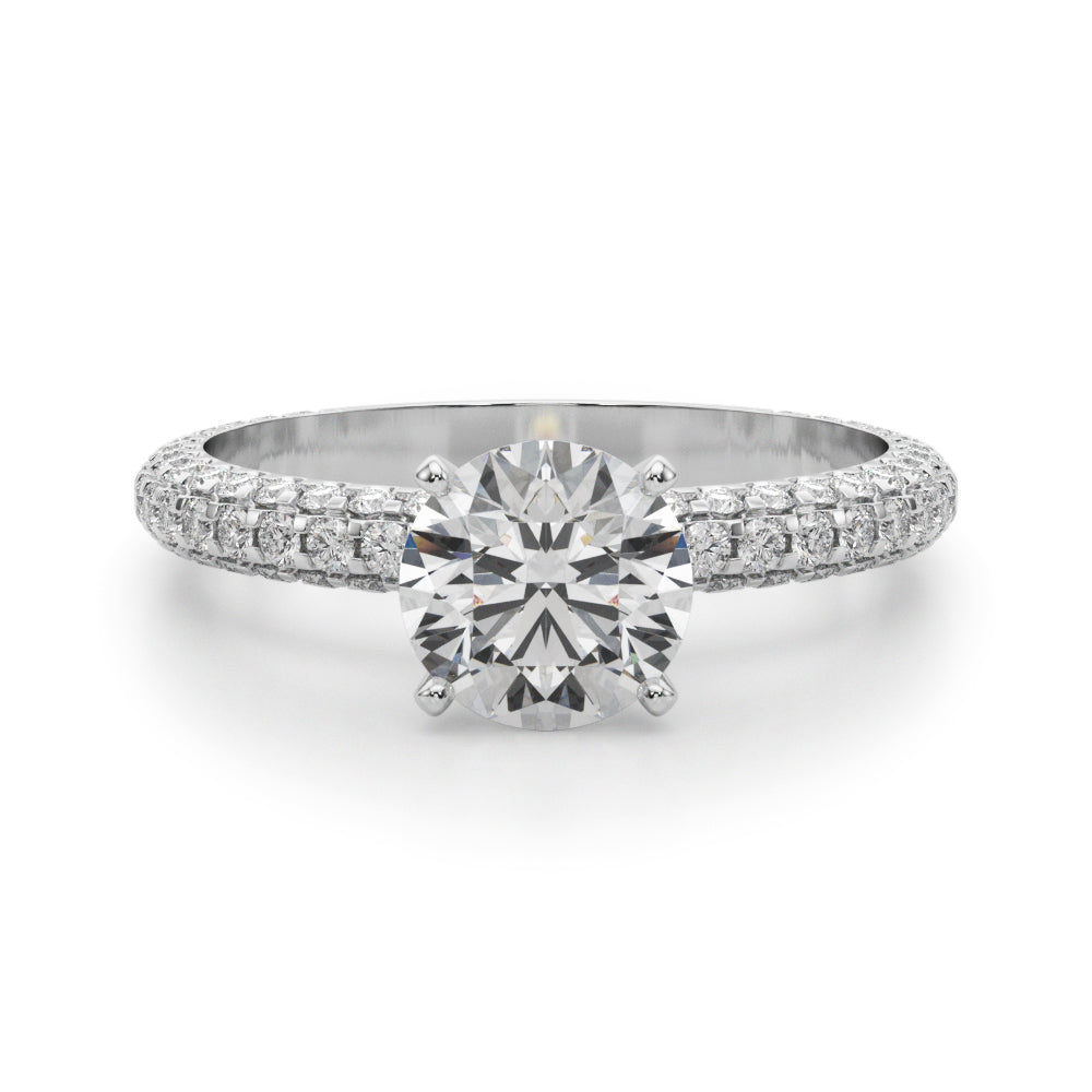 Pave Diamond Engagement Ring · 0.77 ct tw