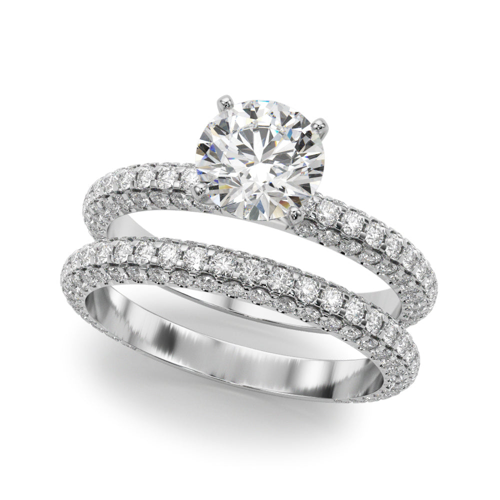 Pave Diamond Engagement Ring · 0.77 ct tw