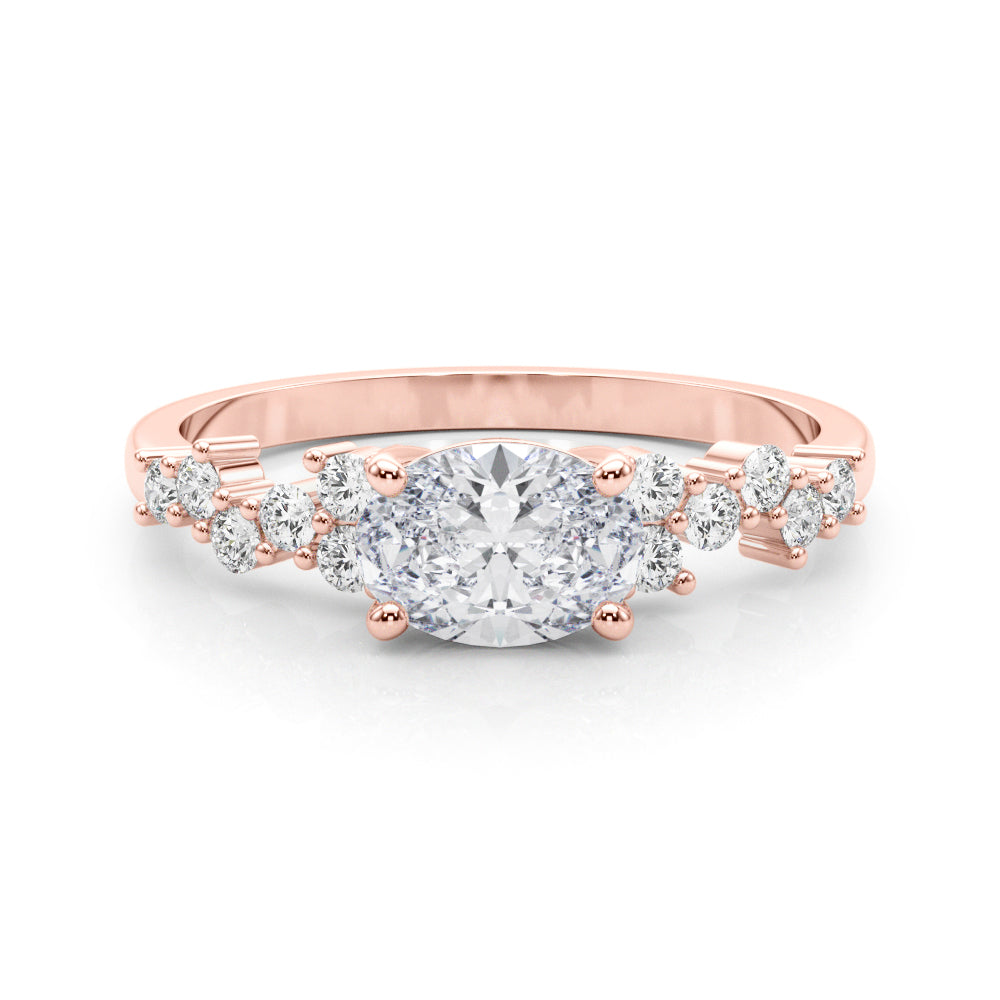 Oval Center East to West Diamond Engagement Ring · 1.19 ct tw