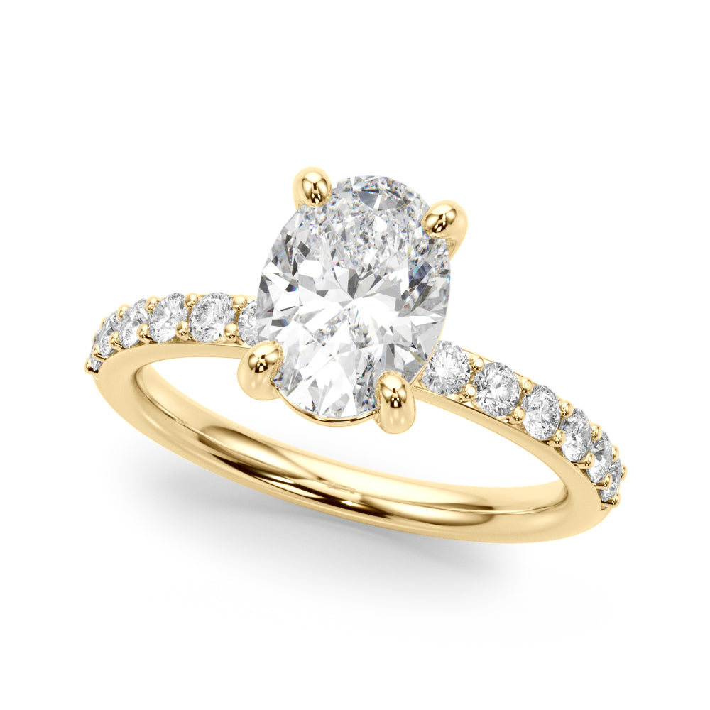 Oval Center Single Row Diamond Engagement Ring · 0.36 ct tw