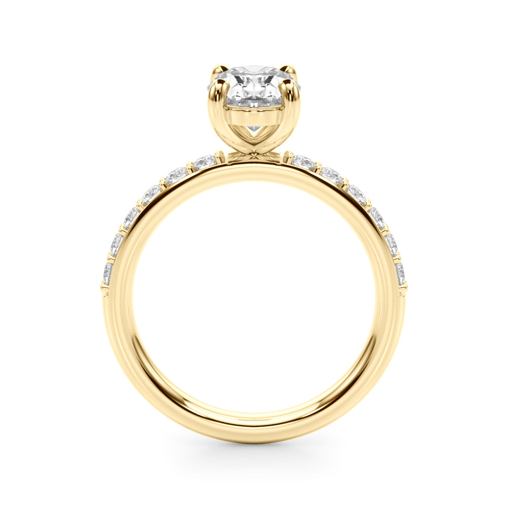 Oval Center Single Row Diamond Engagement Ring · 0.36 ct tw