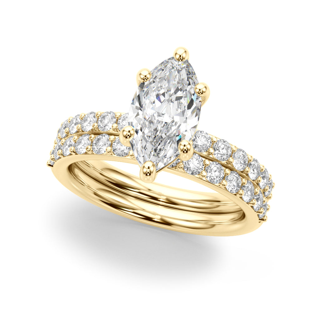 Marquise Center Single Row Diamond Engagement Ring · 0.69 ct tw