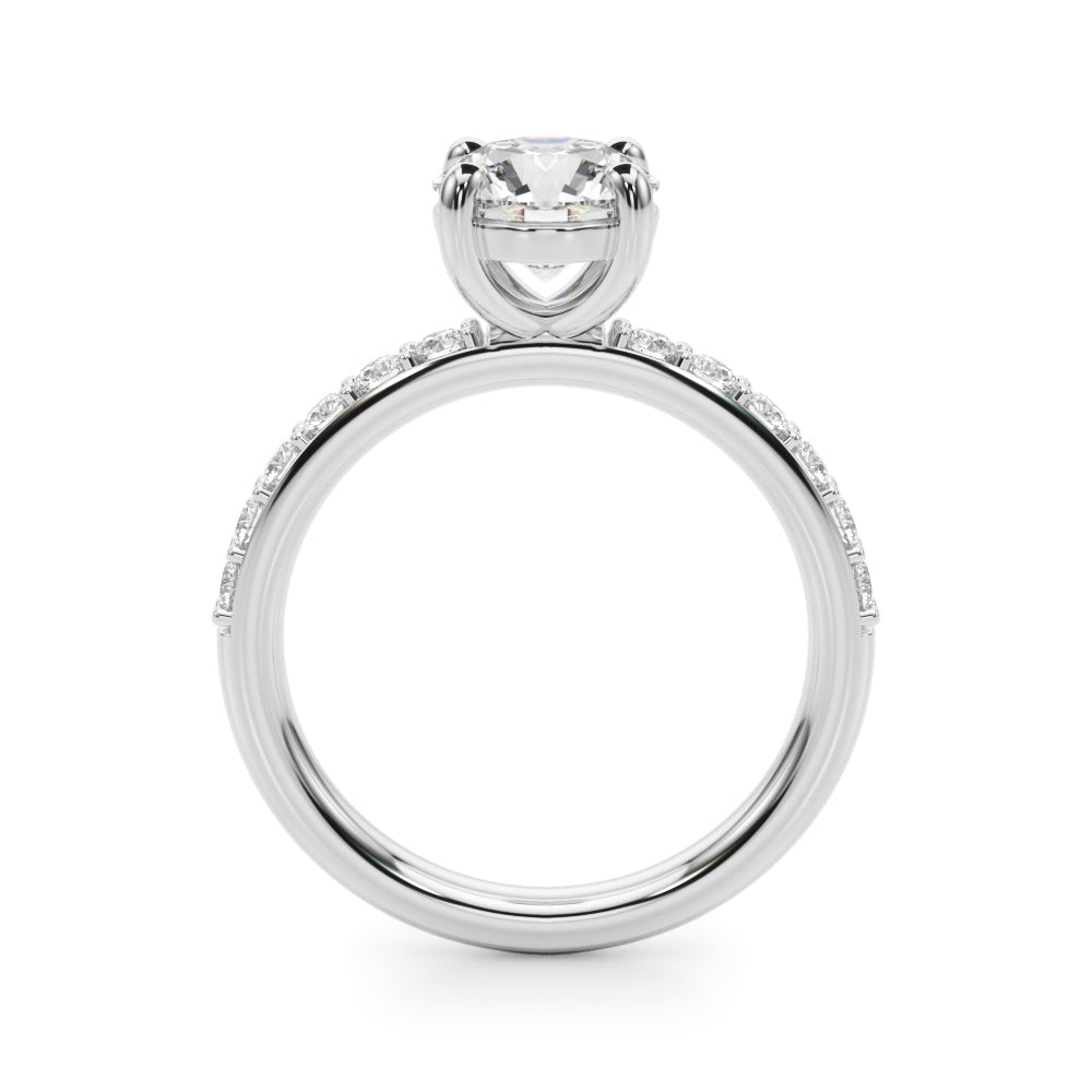 Round Center Single Row Diamond Engagement Ring · 0.86 ct tw