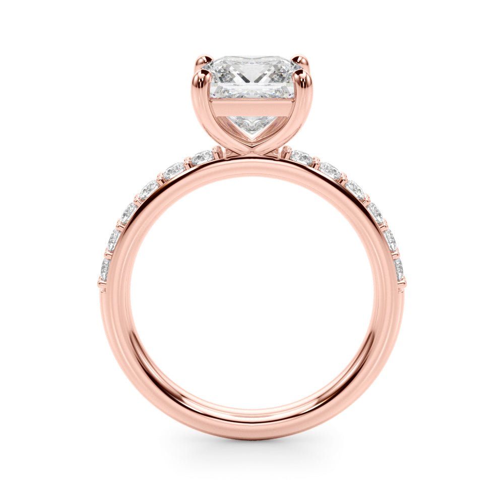 Square PC Center Single Row Diamond Engagement Ring · 0.77 ct tw