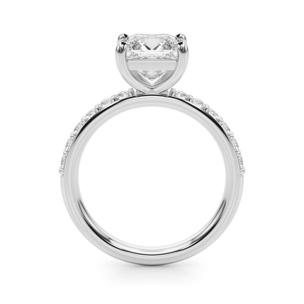 Square PC Center Single Row Diamond Engagement Ring · 0.77 ct tw